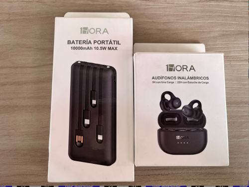 Duo 1hora ( audifonos arete mas power bank 10.000)